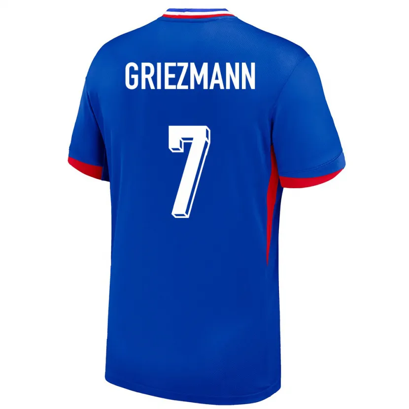 Danxen Enfant Maillot France Antoine Griezmann #7 Bleu Tenues Domicile 24-26 T-Shirt