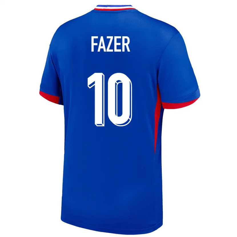 Danxen Enfant Maillot France Laurina Fazer #10 Bleu Tenues Domicile 24-26 T-Shirt
