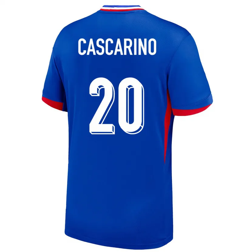 Danxen Enfant Maillot France Delphine Cascarino #20 Bleu Tenues Domicile 24-26 T-Shirt