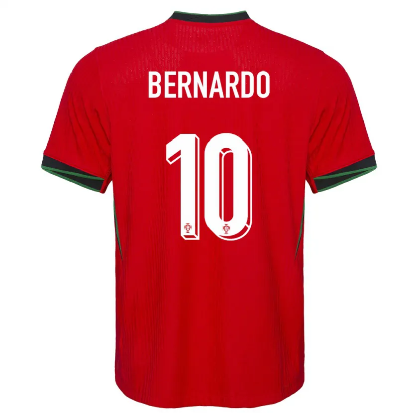 Danxen Enfant Maillot Portugal Bernardo Silva #10 Rouge Tenues Domicile 24-26 T-Shirt