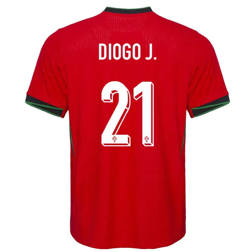 Danxen Enfant Maillot Portugal Diogo Jota #21 Rouge Tenues Domicile 24-26 T-Shirt