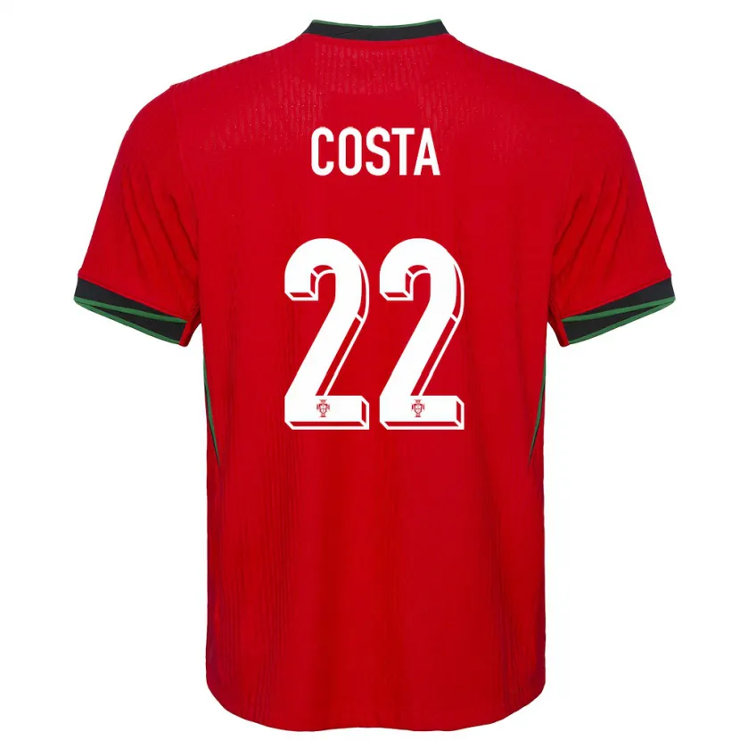 Danxen Enfant Maillot Portugal Diogo Costa #22 Rouge Tenues Domicile 24-26 T-Shirt