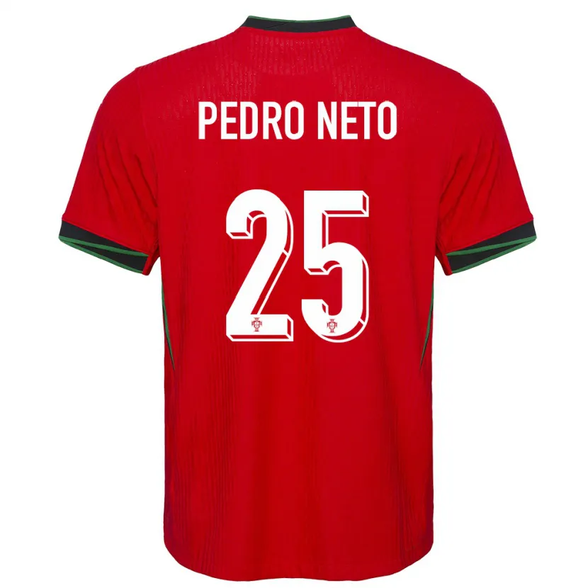 Danxen Enfant Maillot Portugal Pedro Neto #25 Rouge Tenues Domicile 24-26 T-Shirt