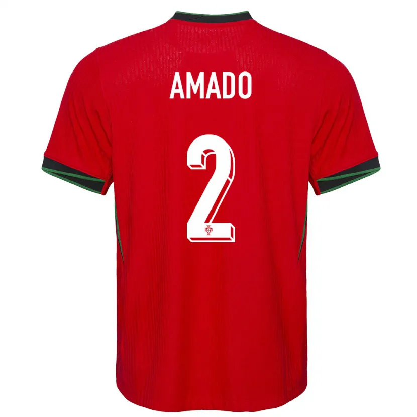 Danxen Enfant Maillot Portugal Catarina Amado #2 Rouge Tenues Domicile 24-26 T-Shirt