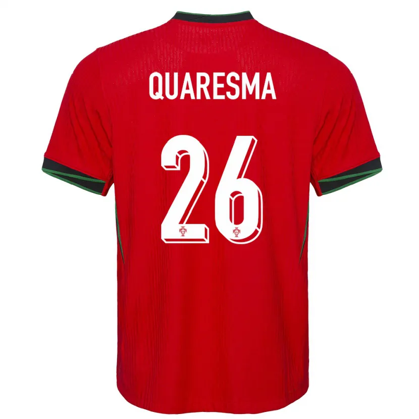 Danxen Enfant Maillot Portugal Eduardo Quaresma #26 Rouge Tenues Domicile 24-26 T-Shirt