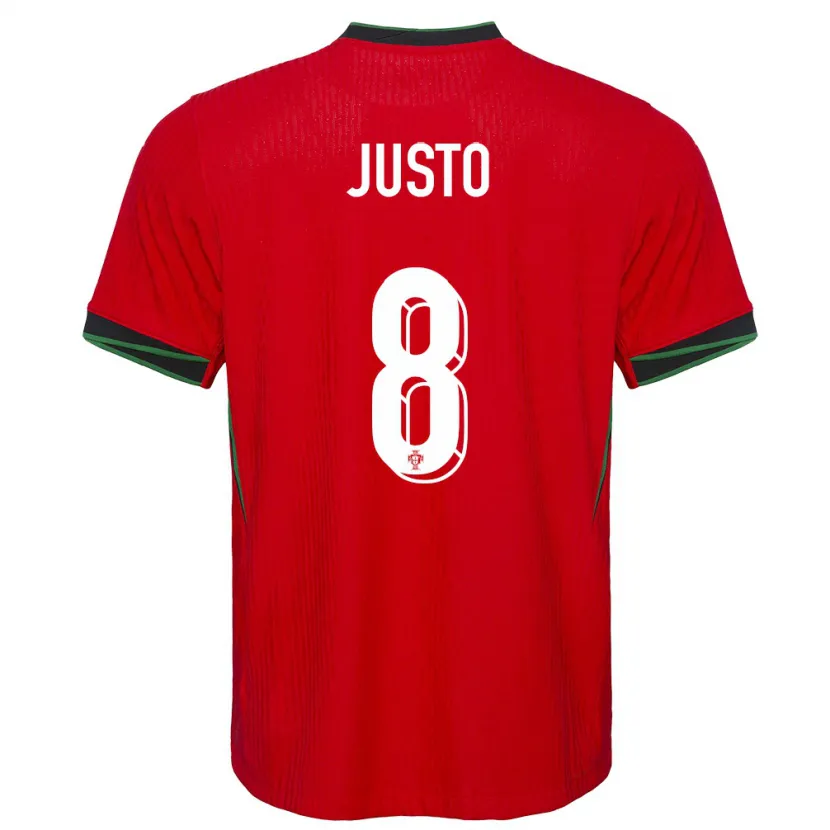Danxen Enfant Maillot Portugal Samuel Justo #8 Rouge Tenues Domicile 24-26 T-Shirt