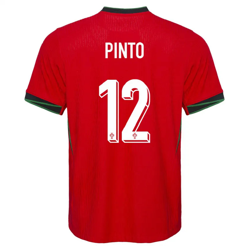 Danxen Enfant Maillot Portugal Diogo Pinto #12 Rouge Tenues Domicile 24-26 T-Shirt