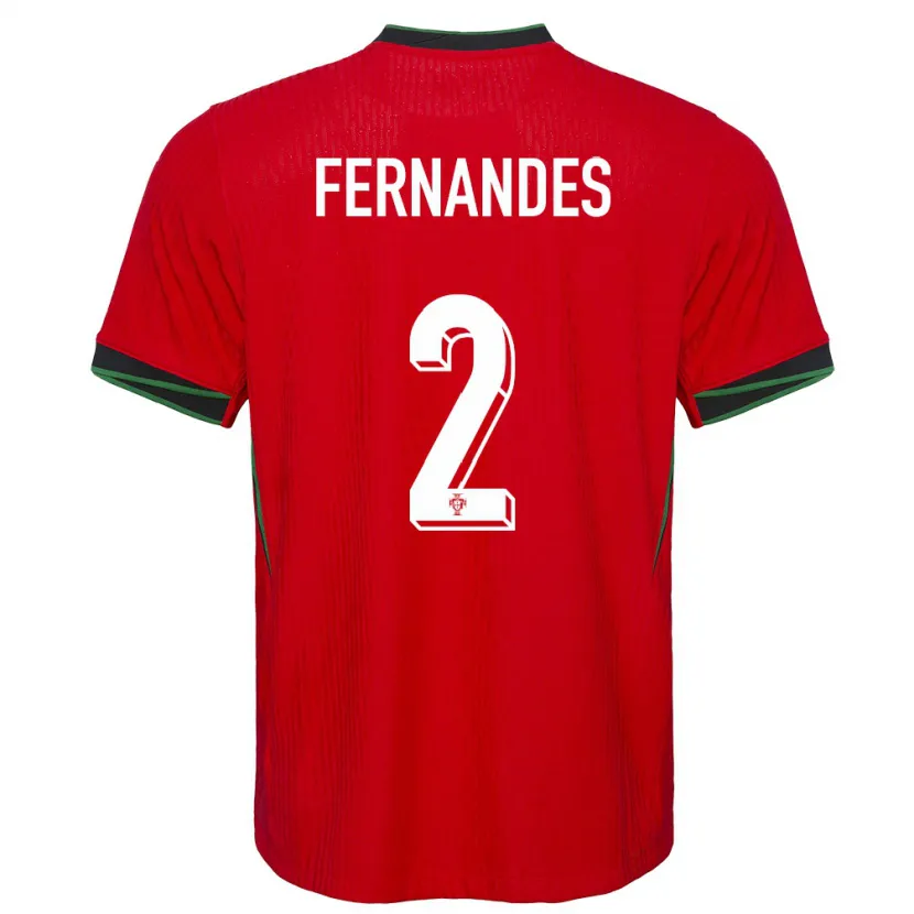 Danxen Enfant Maillot Portugal Martim Fernandes #2 Rouge Tenues Domicile 24-26 T-Shirt