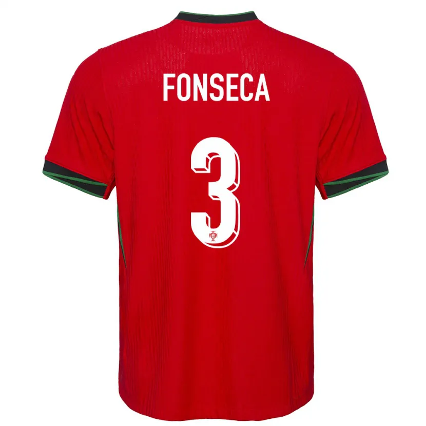 Danxen Enfant Maillot Portugal Joao Fonseca #3 Rouge Tenues Domicile 24-26 T-Shirt