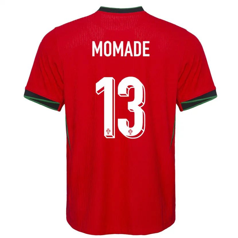 Danxen Enfant Maillot Portugal Rayhan Momade #13 Rouge Tenues Domicile 24-26 T-Shirt