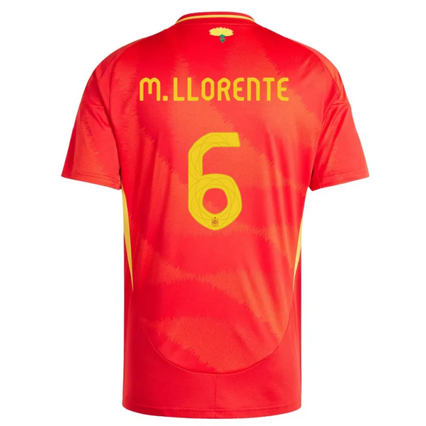 Danxen Enfant Maillot Espagne Marcos Llorente #6 Rouge Tenues Domicile 24-26 T-Shirt