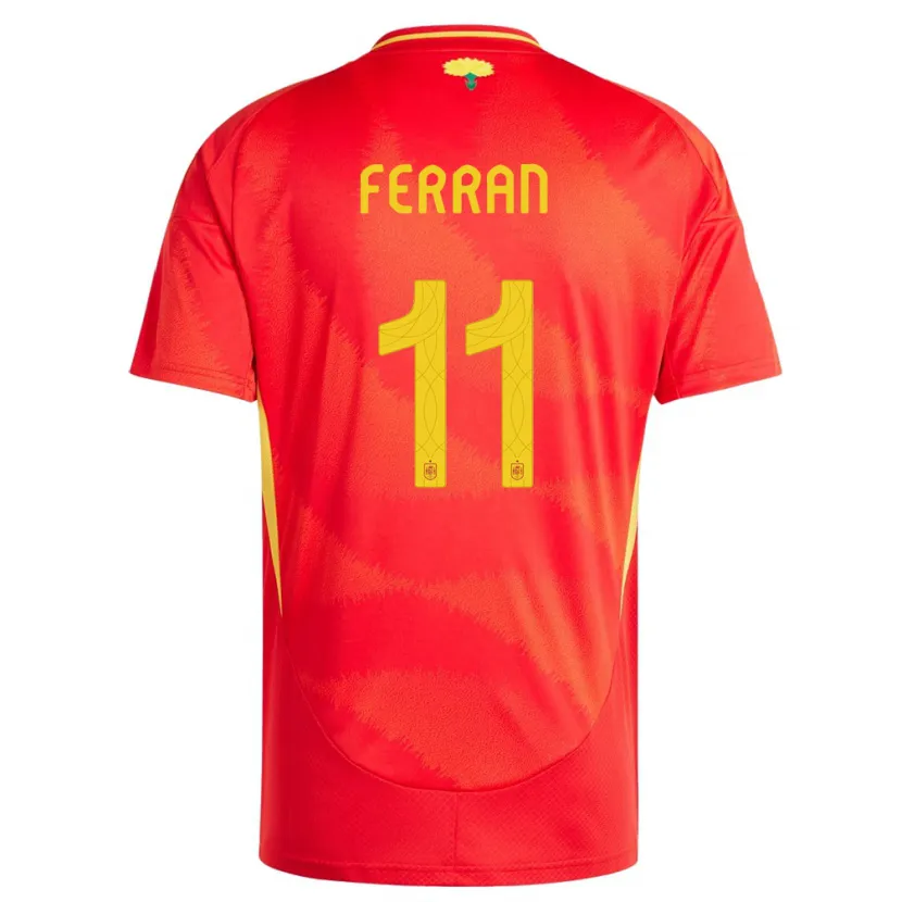 Danxen Enfant Maillot Espagne Ferran Torres #11 Rouge Tenues Domicile 24-26 T-Shirt