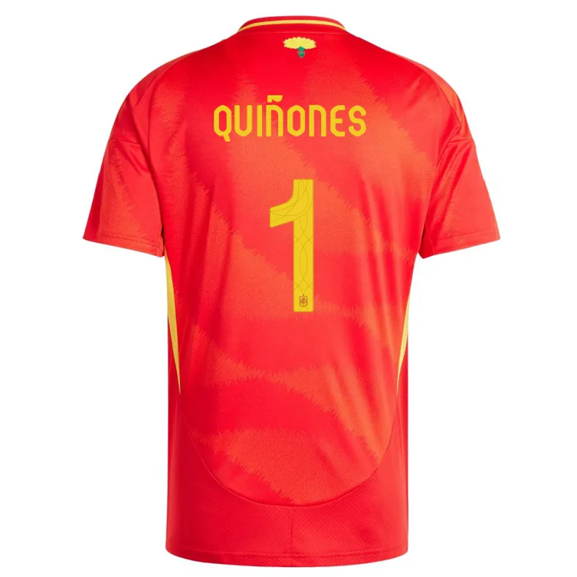 Danxen Enfant Maillot Espagne Mariasun Quinones #1 Rouge Tenues Domicile 24-26 T-Shirt