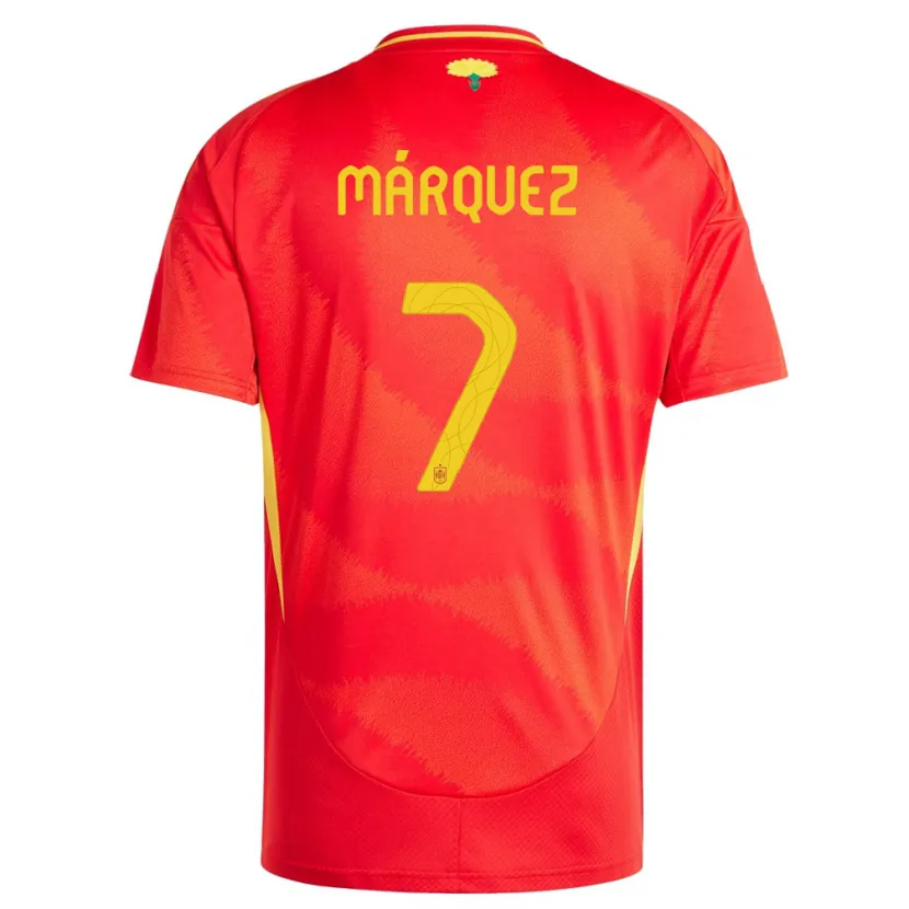 Danxen Enfant Maillot Espagne Rosa Marquez #7 Rouge Tenues Domicile 24-26 T-Shirt