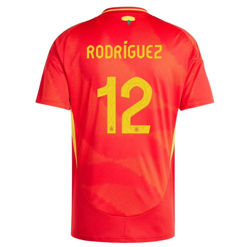 Danxen Enfant Maillot Espagne Lucia Rodriguez #12 Rouge Tenues Domicile 24-26 T-Shirt