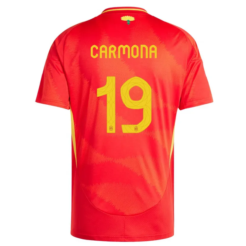 Danxen Enfant Maillot Espagne Olga Carmona #19 Rouge Tenues Domicile 24-26 T-Shirt
