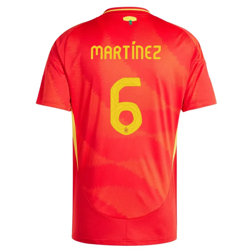 Danxen Enfant Maillot Espagne Roger Martinez #6 Rouge Tenues Domicile 24-26 T-Shirt