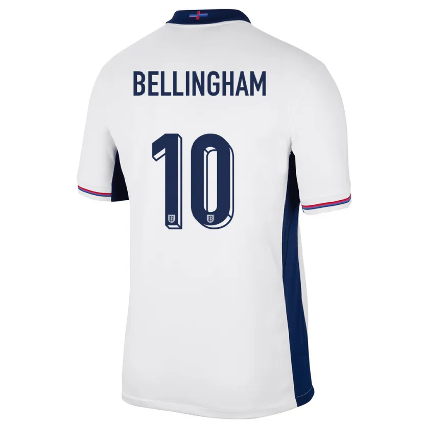 Danxen Enfant Maillot Angleterre Jude Bellingham #10 Blanc Tenues Domicile 24-26 T-Shirt