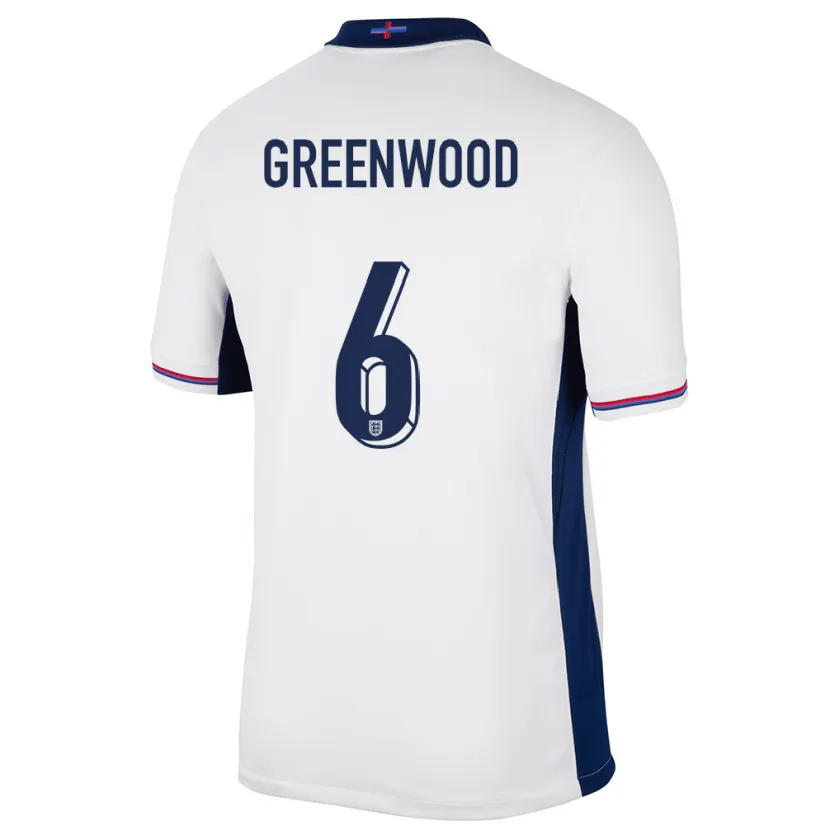 Danxen Enfant Maillot Angleterre Alex Greenwood #6 Blanc Tenues Domicile 24-26 T-Shirt