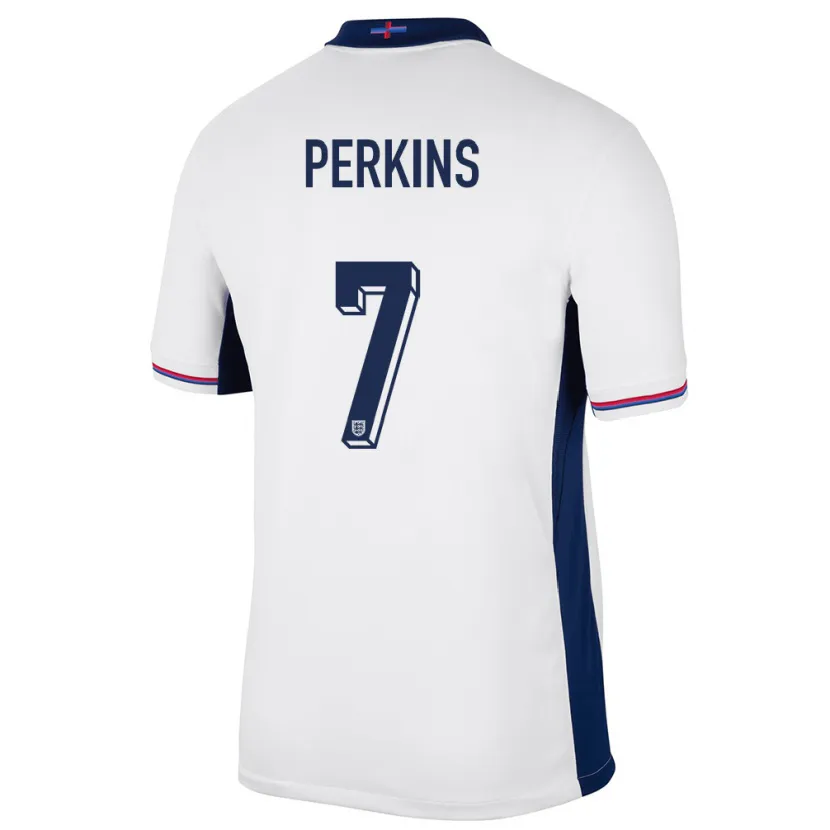 Danxen Enfant Maillot Angleterre Sonny Perkins #7 Blanc Tenues Domicile 24-26 T-Shirt