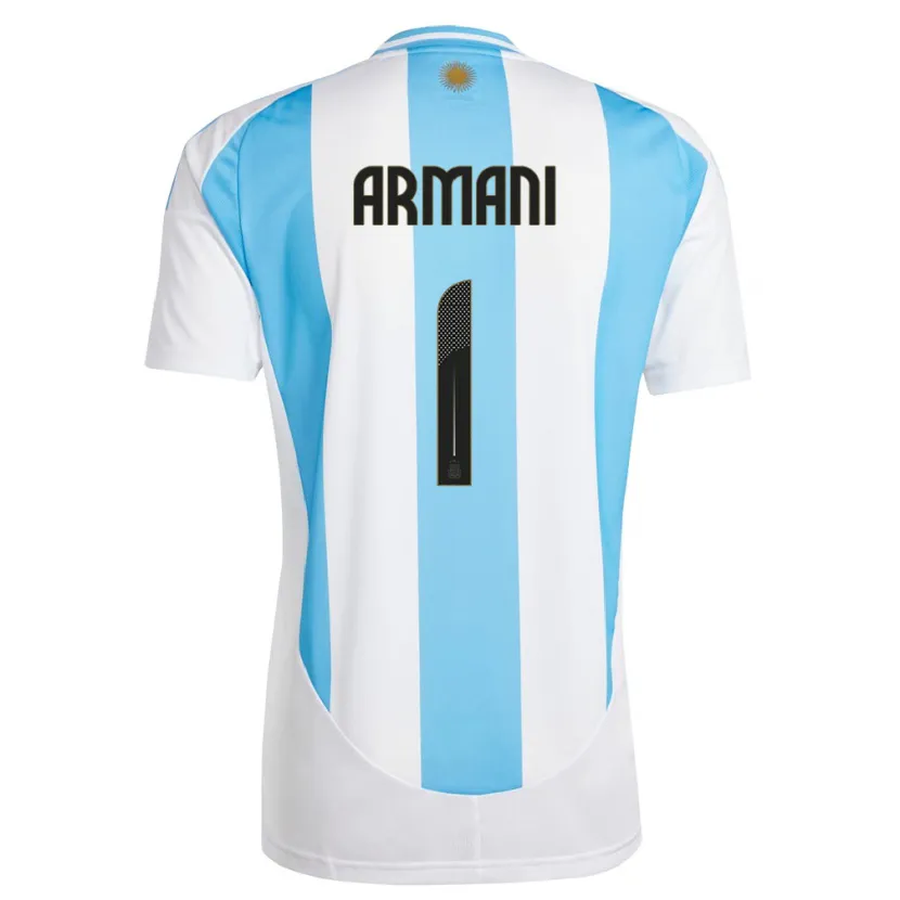 Danxen Enfant Maillot Argentine Franco Armani #1 Blanc Bleu Tenues Domicile 24-26 T-Shirt