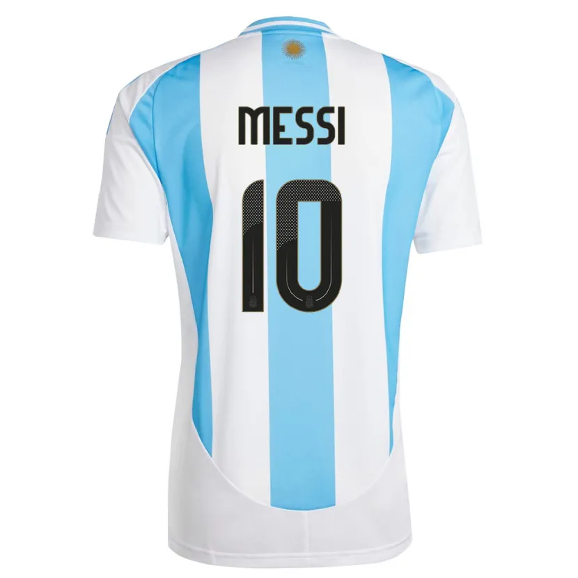 Danxen Enfant Maillot Argentine Lionel Messi #10 Blanc Bleu Tenues Domicile 24-26 T-Shirt