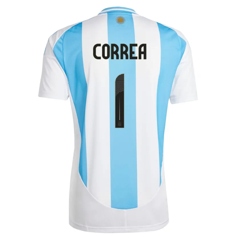 Danxen Enfant Maillot Argentine Vanina Correa #1 Blanc Bleu Tenues Domicile 24-26 T-Shirt