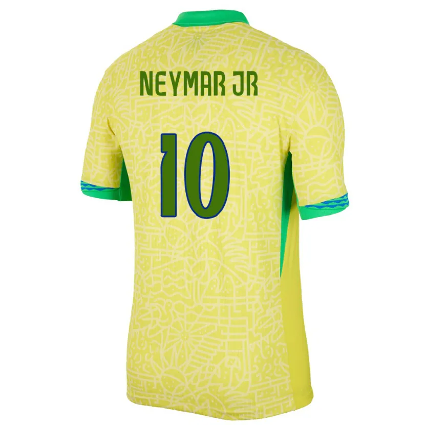 Danxen Enfant Maillot Brésil Neymar #10 Jaune Tenues Domicile 24-26 T-Shirt