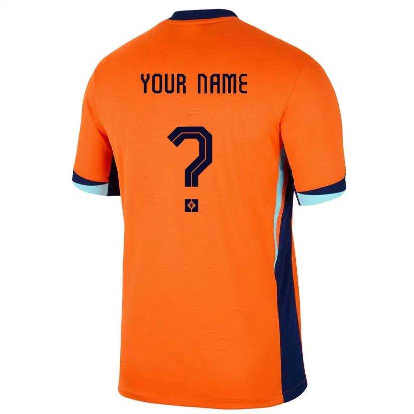 Danxen Enfant Maillot Pays-Bas Votre Nom #0 Orange Tenues Domicile 24-26 T-Shirt