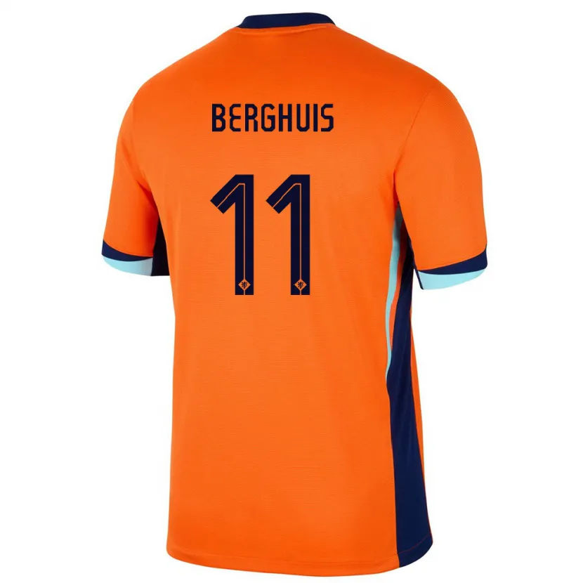 Danxen Enfant Maillot Pays-Bas Steven Berghuis #11 Orange Tenues Domicile 24-26 T-Shirt