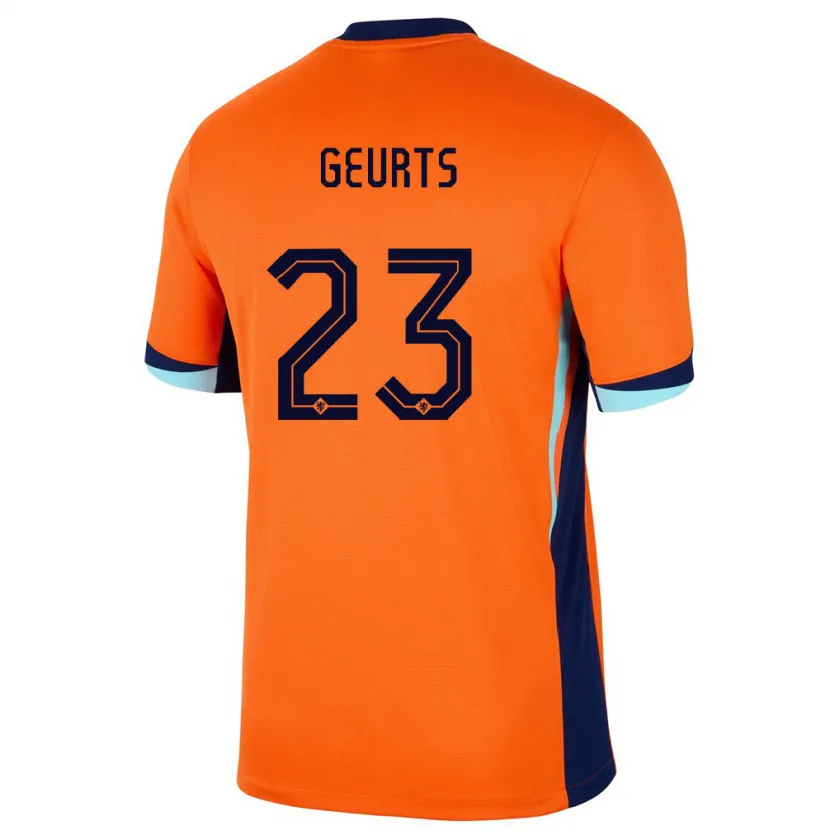Danxen Enfant Maillot Pays-Bas Loes Geurts #23 Orange Tenues Domicile 24-26 T-Shirt