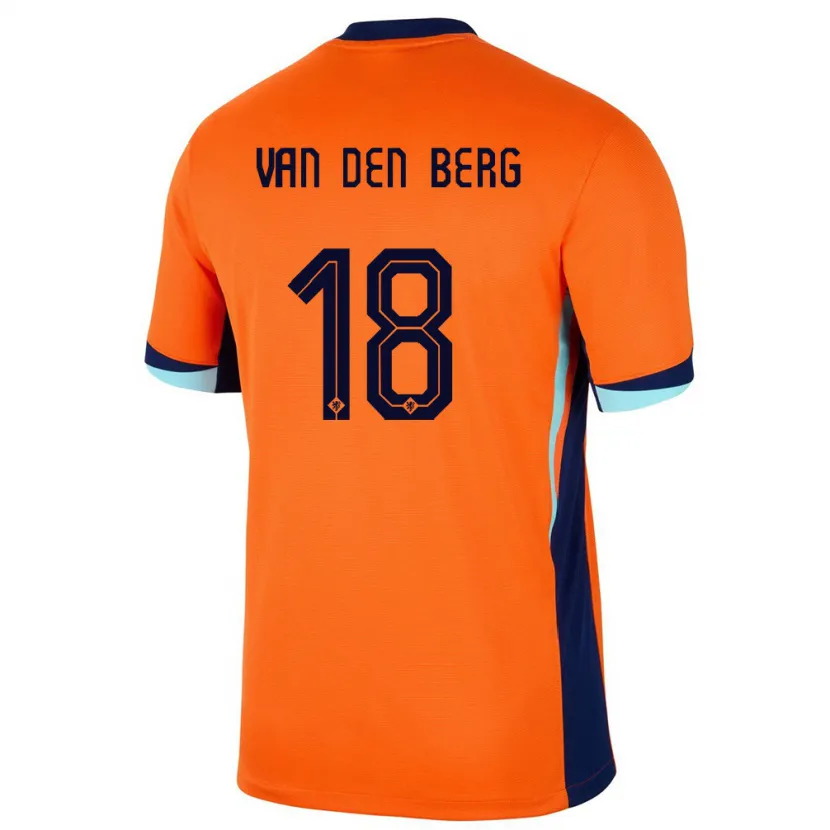Danxen Enfant Maillot Pays-Bas Rav Van Den Berg #18 Orange Tenues Domicile 24-26 T-Shirt