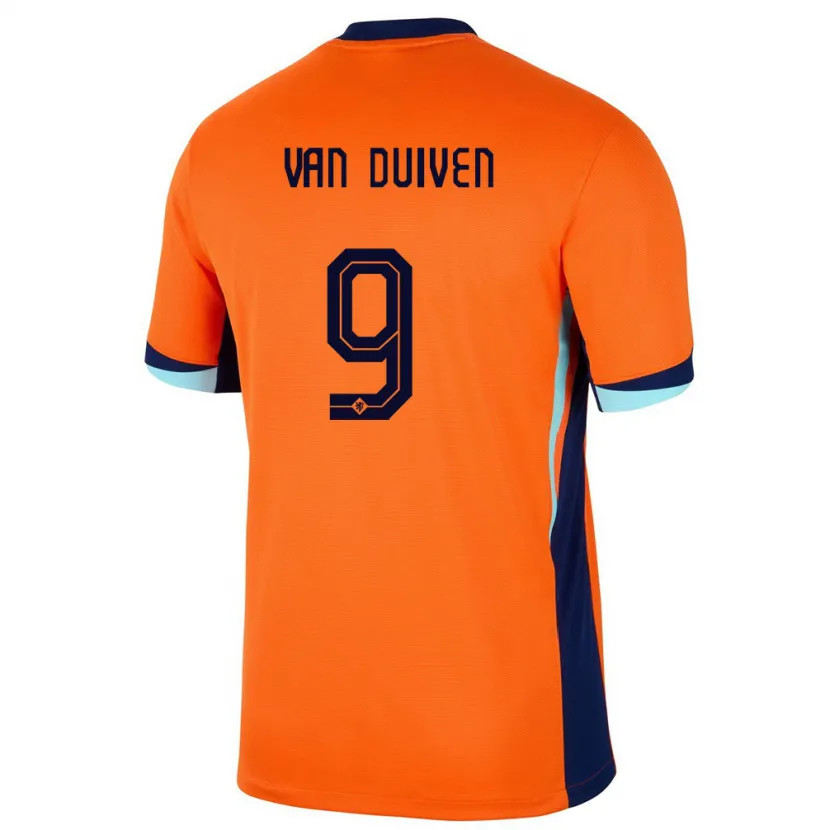 Danxen Enfant Maillot Pays-Bas Jason Van Duiven #9 Orange Tenues Domicile 24-26 T-Shirt