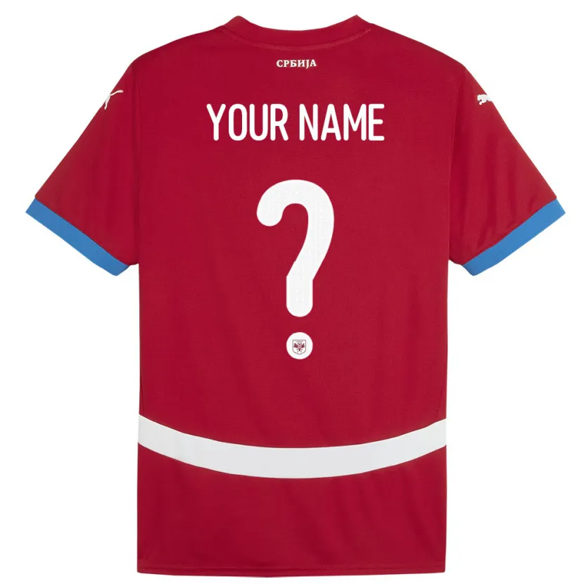 Danxen Enfant Maillot Serbie Votre Nom #0 Rouge Tenues Domicile 24-26 T-Shirt