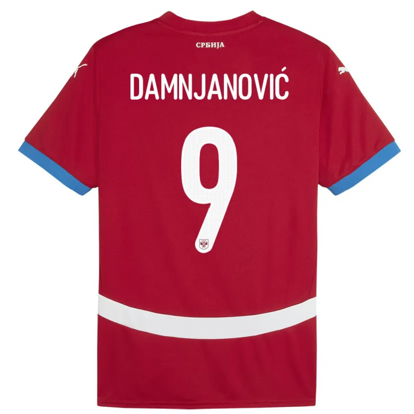 Danxen Enfant Maillot Serbie Jovana Damnjanovic #9 Rouge Tenues Domicile 24-26 T-Shirt