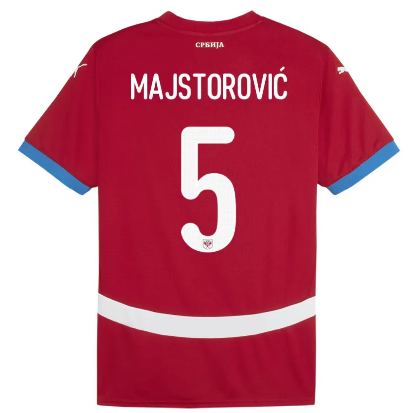 Danxen Enfant Maillot Serbie Milan Majstorovic #5 Rouge Tenues Domicile 24-26 T-Shirt