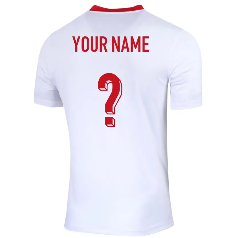 Danxen Enfant Maillot Pologne Votre Nom #0 Blanc Tenues Domicile 24-26 T-Shirt