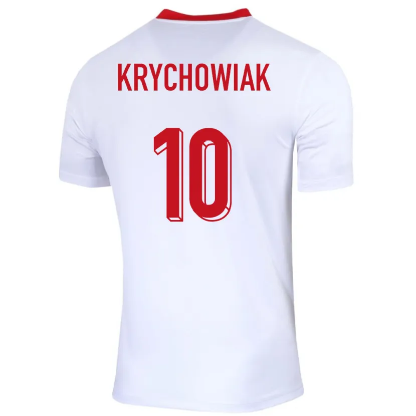 Danxen Enfant Maillot Pologne Grzegorz Krychowiak #10 Blanc Tenues Domicile 24-26 T-Shirt