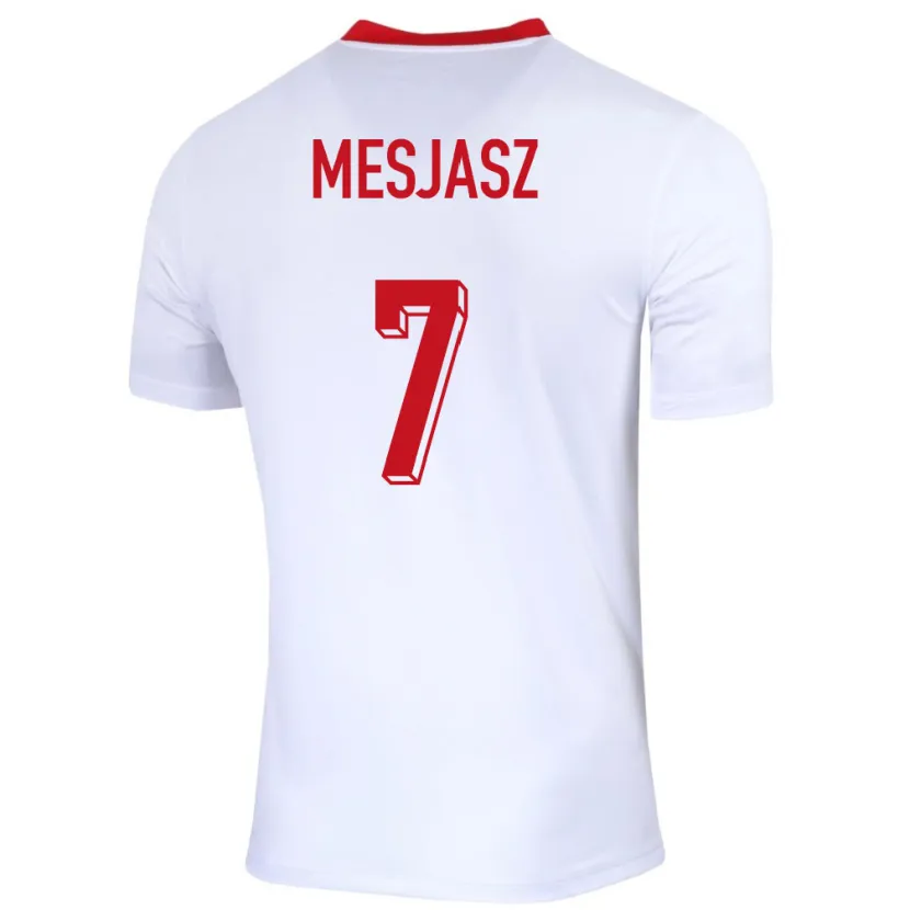 Danxen Enfant Maillot Pologne Malgorzata Mesjasz #7 Blanc Tenues Domicile 24-26 T-Shirt