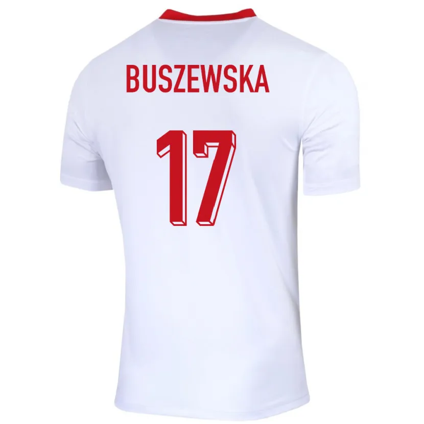 Danxen Enfant Maillot Pologne Zofia Buszewska #17 Blanc Tenues Domicile 24-26 T-Shirt