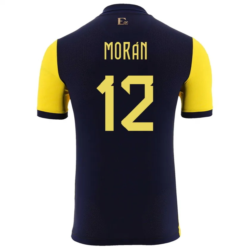 Danxen Enfant Maillot Équateur Andrea Moran #12 Jaune Tenues Domicile 24-26 T-Shirt