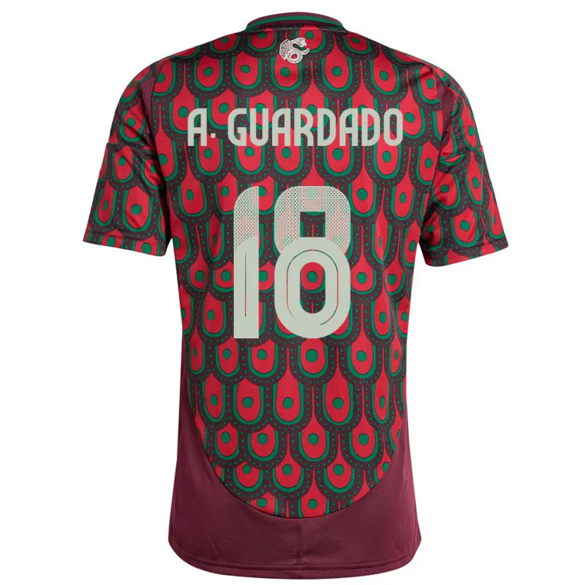 Danxen Enfant Maillot Mexique Andres Guardado #18 Bordeaux Tenues Domicile 24-26 T-Shirt