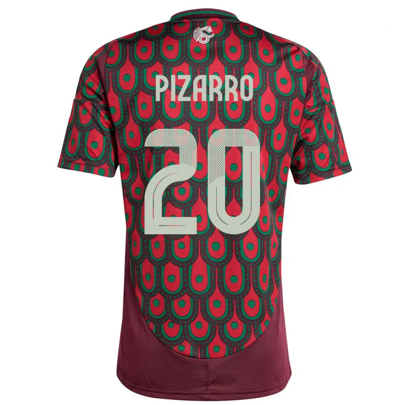 Danxen Enfant Maillot Mexique Rodolfo Pizarro #20 Bordeaux Tenues Domicile 24-26 T-Shirt