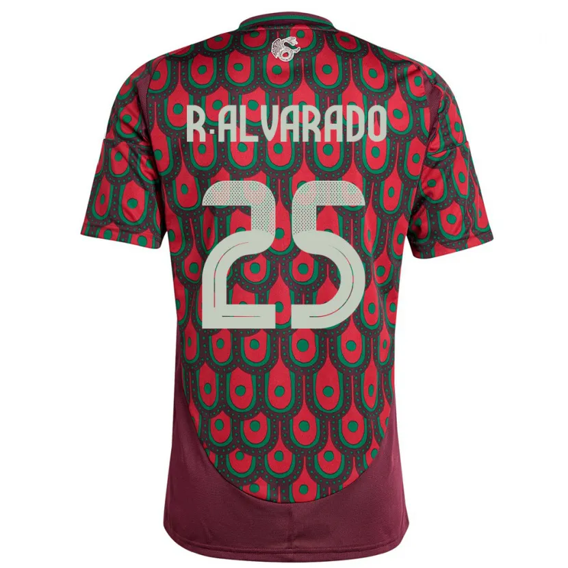 Danxen Enfant Maillot Mexique Roberto Alvarado #25 Bordeaux Tenues Domicile 24-26 T-Shirt