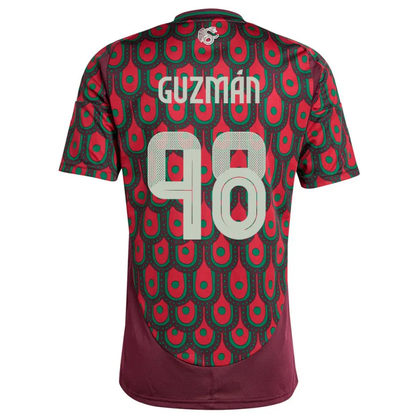 Danxen Enfant Maillot Mexique Kinberly Guzman #98 Bordeaux Tenues Domicile 24-26 T-Shirt