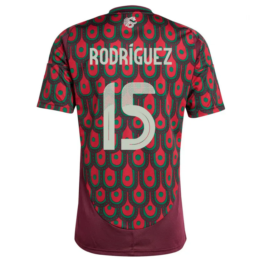 Danxen Enfant Maillot Mexique Jorge Rodriguez #15 Bordeaux Tenues Domicile 24-26 T-Shirt