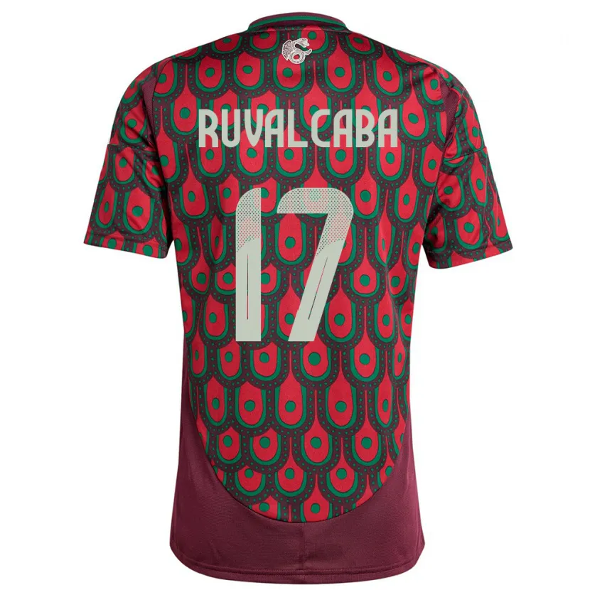 Danxen Enfant Maillot Mexique Jorge Ruvalcaba #17 Bordeaux Tenues Domicile 24-26 T-Shirt