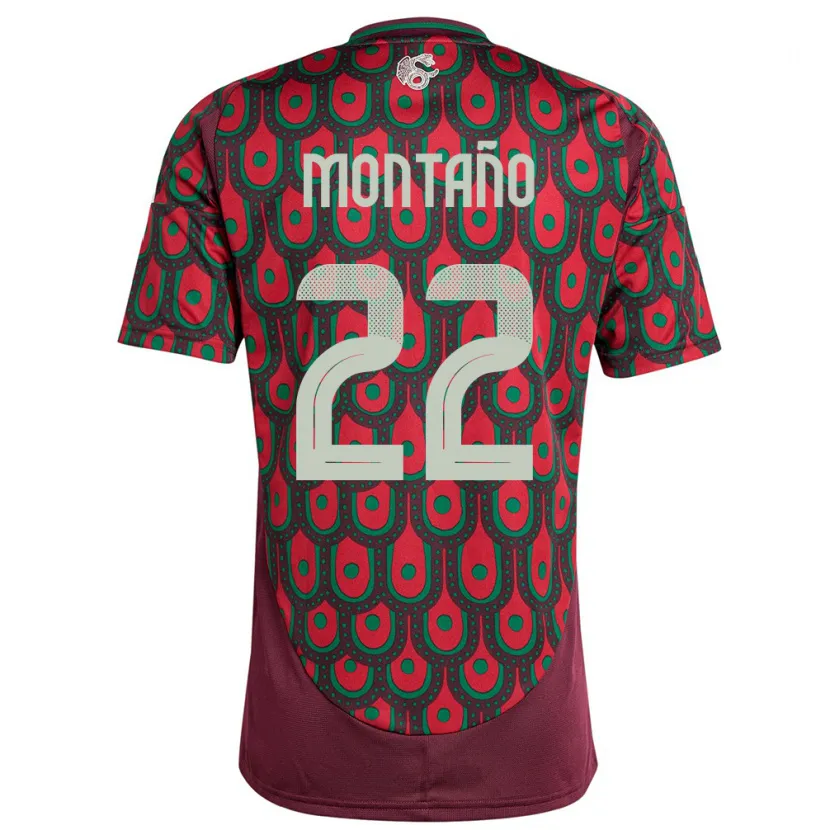 Danxen Enfant Maillot Mexique Andres Montano #22 Bordeaux Tenues Domicile 24-26 T-Shirt