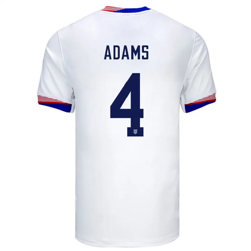 Danxen Enfant Maillot États-Unis Tyler Adams #4 Blanc Tenues Domicile 24-26 T-Shirt