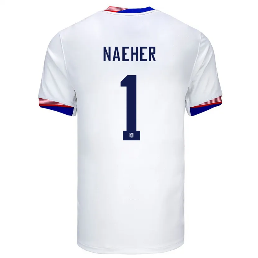 Danxen Enfant Maillot États-Unis Alyssa Naeher #1 Blanc Tenues Domicile 24-26 T-Shirt